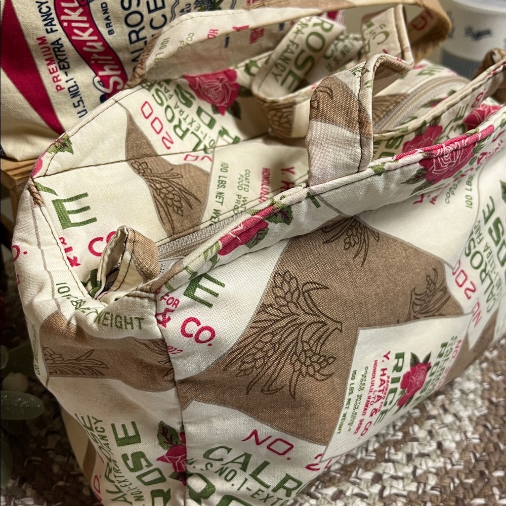 VTG one of a kind Calrose Rice Bag & Shirukiku Calrose Rice Bags totes - Picture 3 of 13